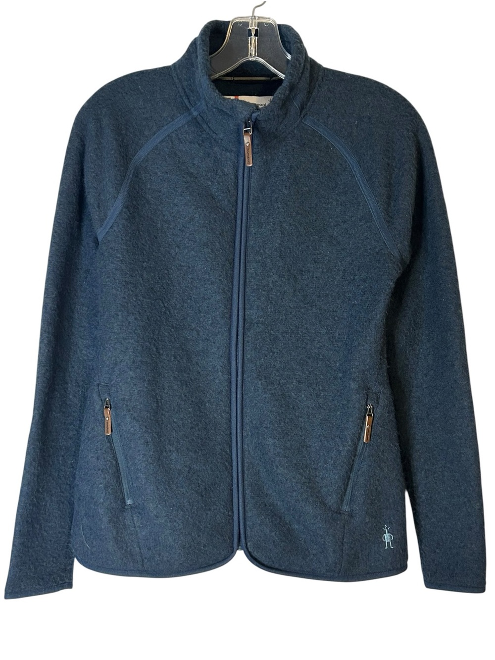 Smartwool Womens Small Midlayer Hudson Trail Wool Fleece Full Zip Jacket Blue